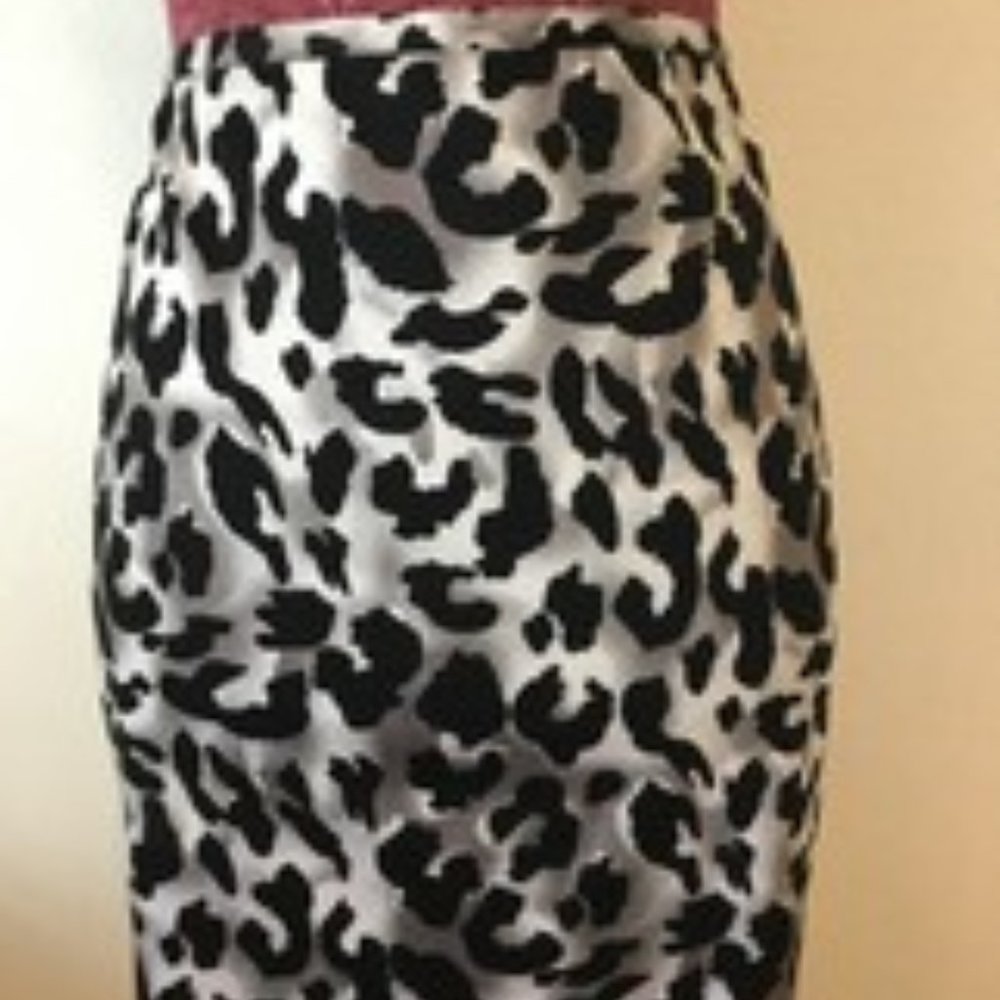 Cache Leopard Print Cotton Blend Lined Straight S… - image 2